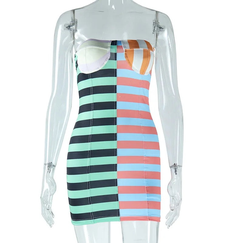 Chic Stripe Bliss Dress - Summer Elegance | VERONEEKS