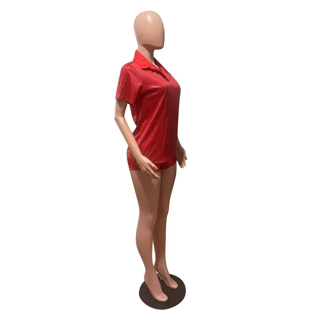 Aina Sparkling Two-Piece Set - Glam Sequin Matching Set | VERONEEKS - VERONEEKS BRAND