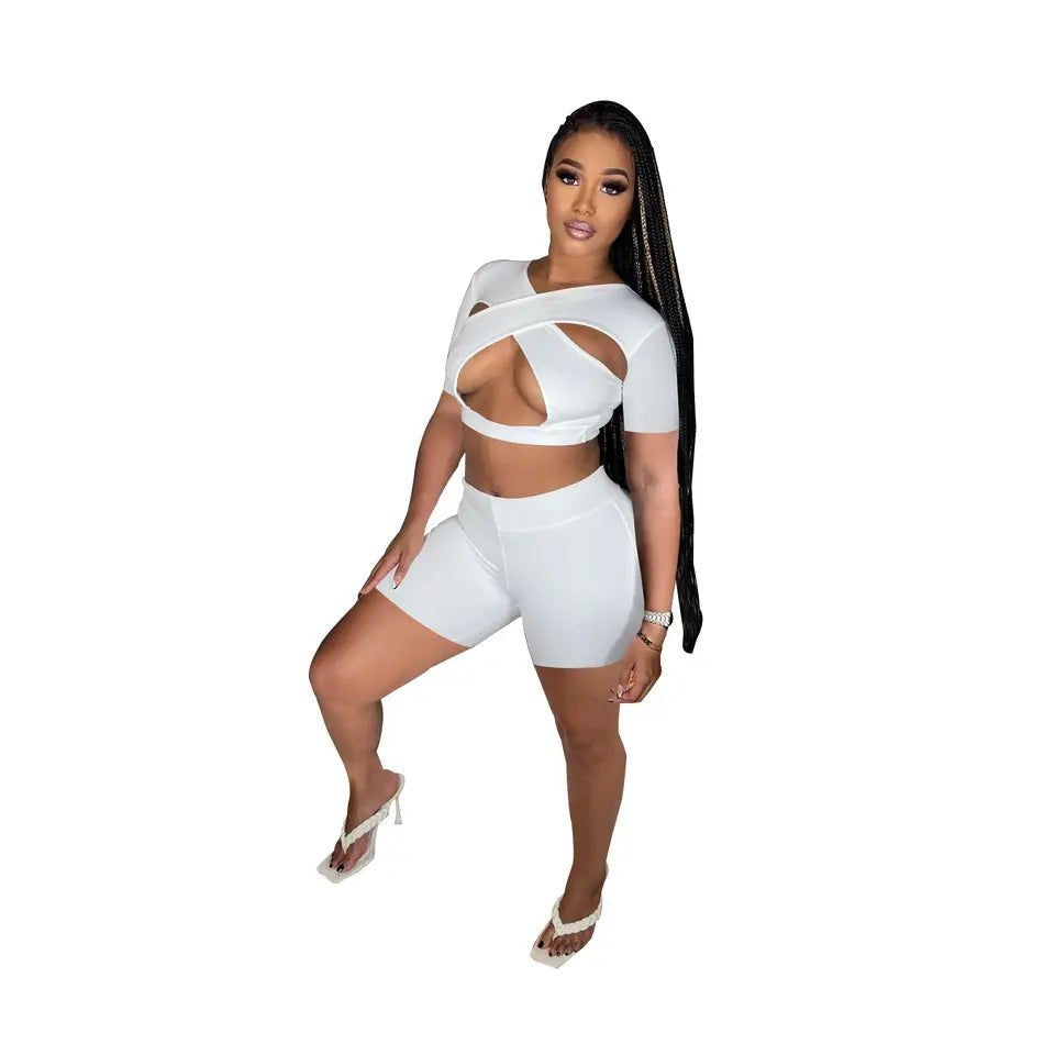 Carmen Sexy Shorts Two-Piece Set - Bold Matching Set | VERONEEKS