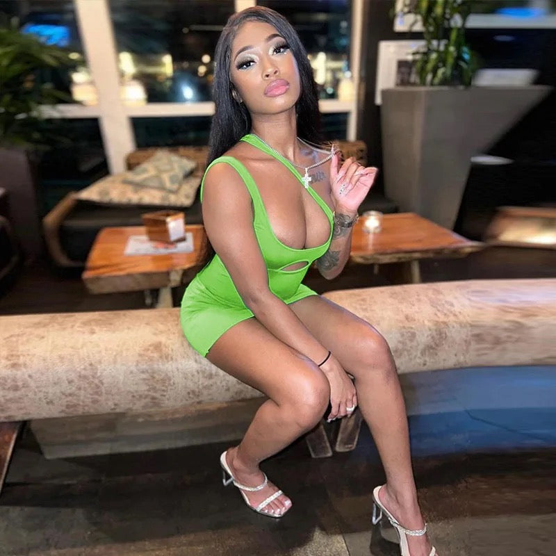 One Shoulder Cutout Bodycon Dress - Sexy Party Dress | VERONEEKS