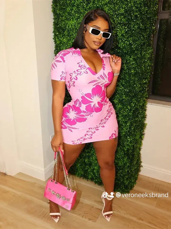 Rose Petal Mini Maxi Dress - Floral Statement Dress | VERONEEKS - VERONEEKS BRAND