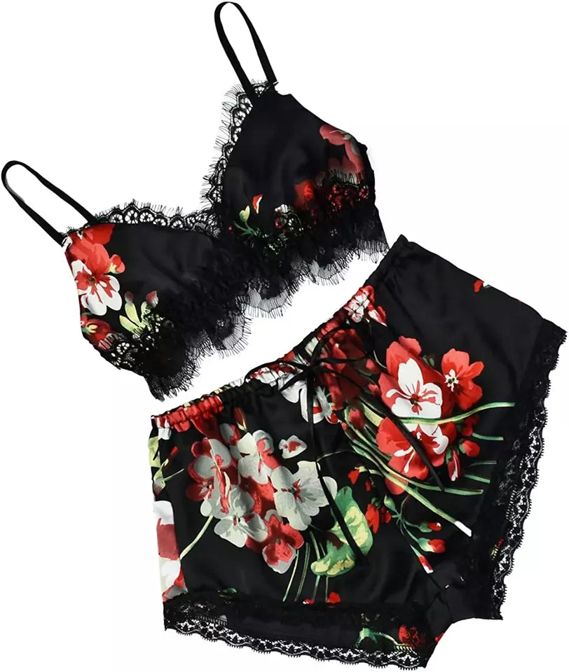 Romantic Floral Lace Lingerie Set