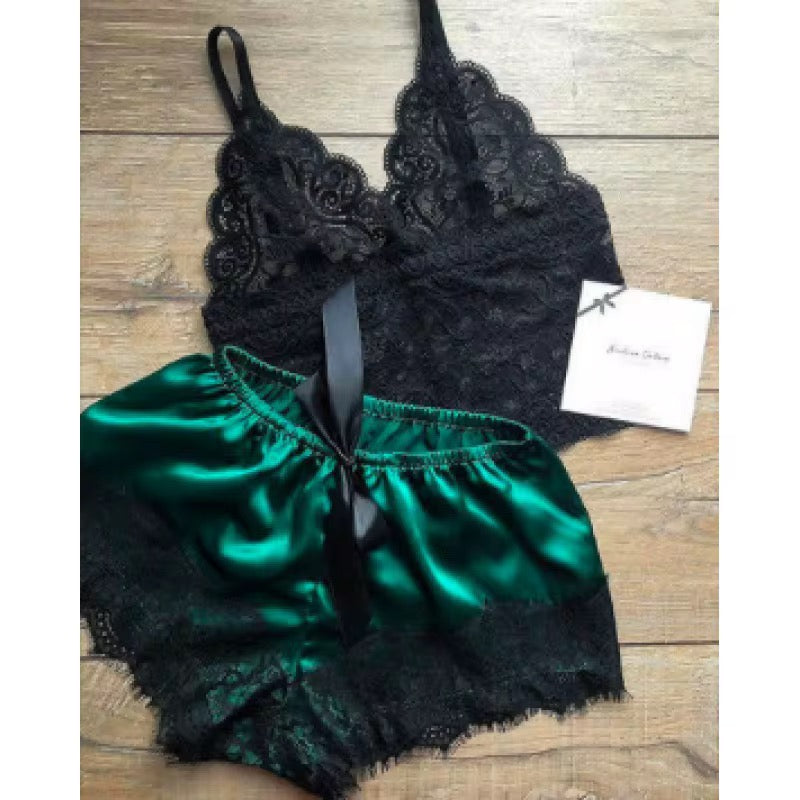 Elevate your nights with the Lace Top Bliss 2-Piece Sleepwear Set