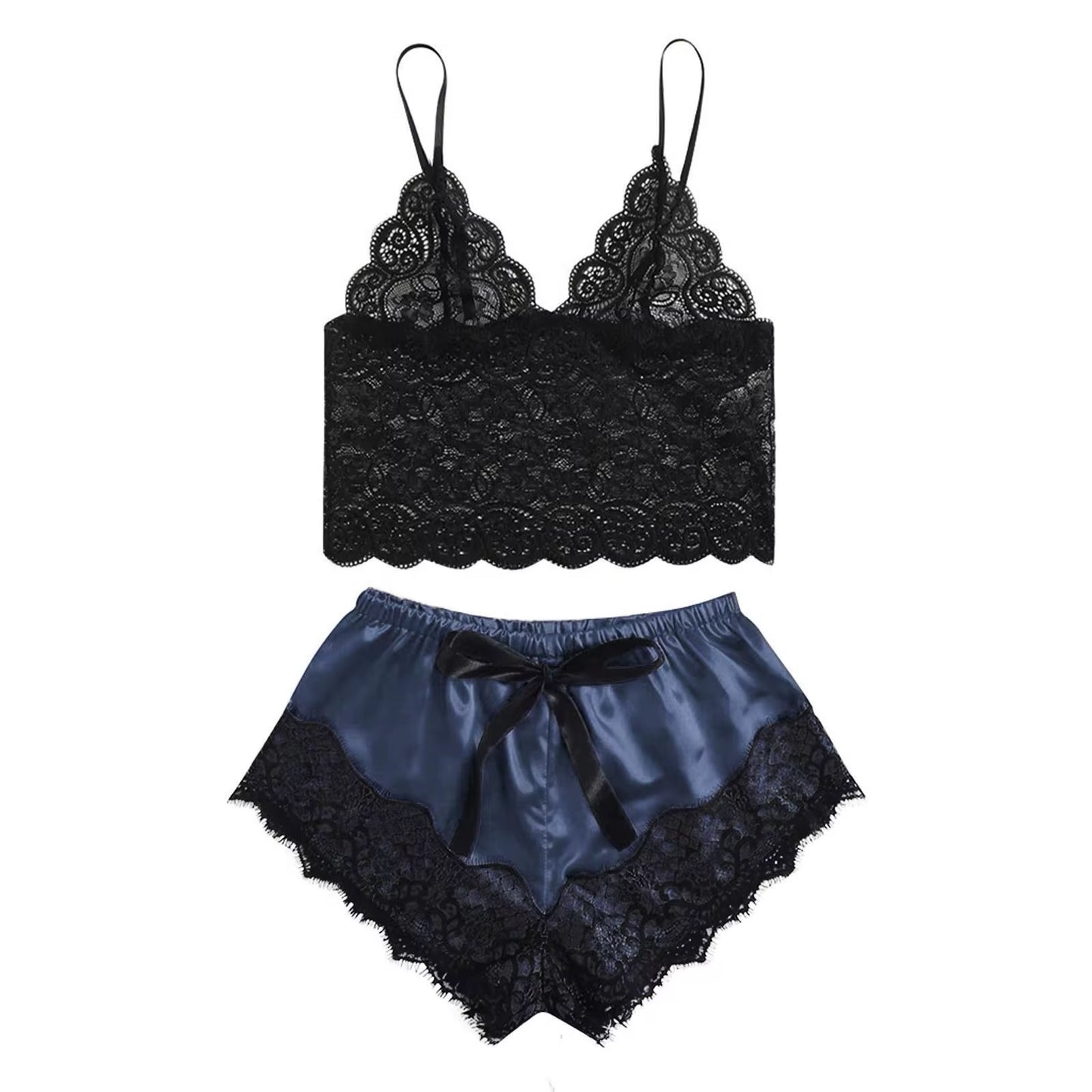 Elevate your nights with the Lace Top Bliss 2-Piece Sleepwear Set