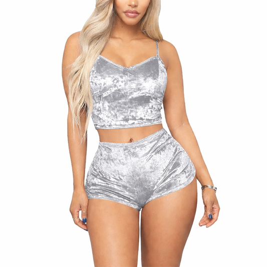 Crushed Velvet Two-Piece Set