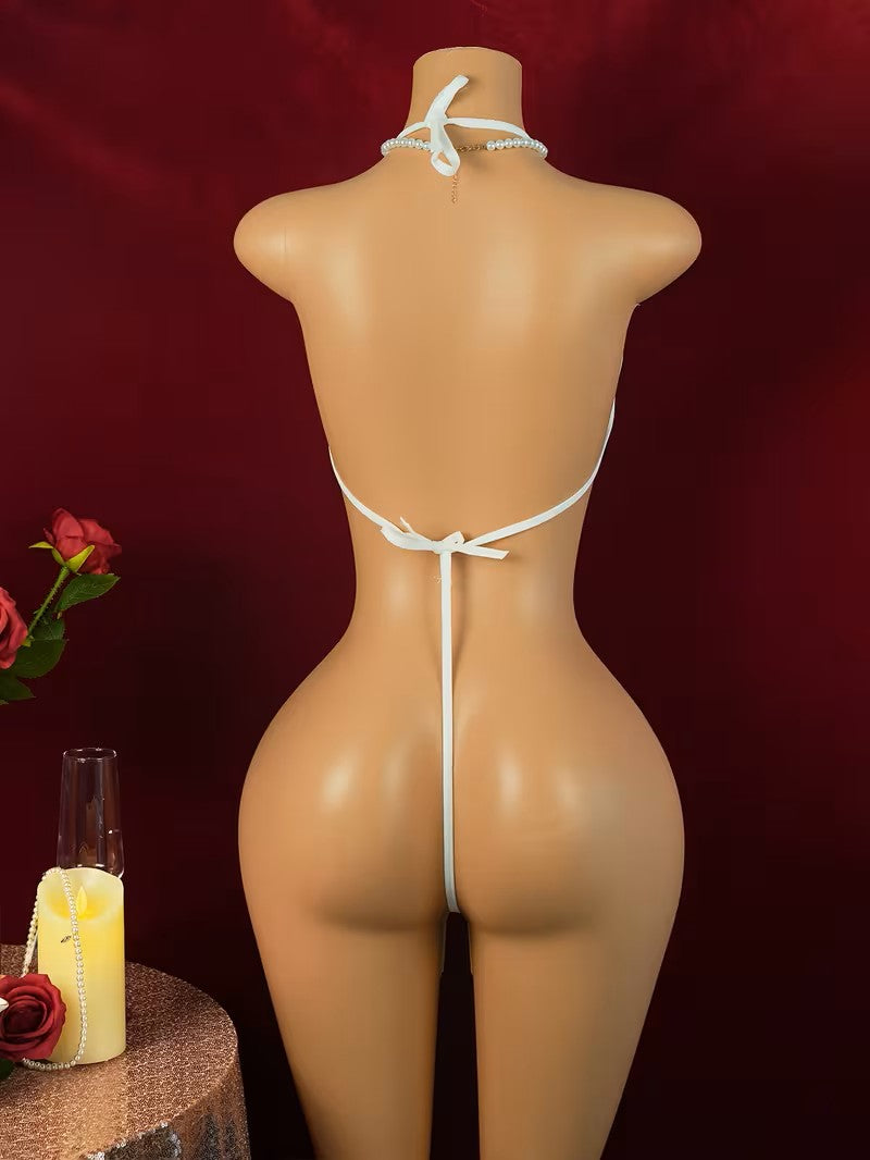 Moo-d Maker Bodysuit - Cow Print Halter Lingerie | VERONEEKS