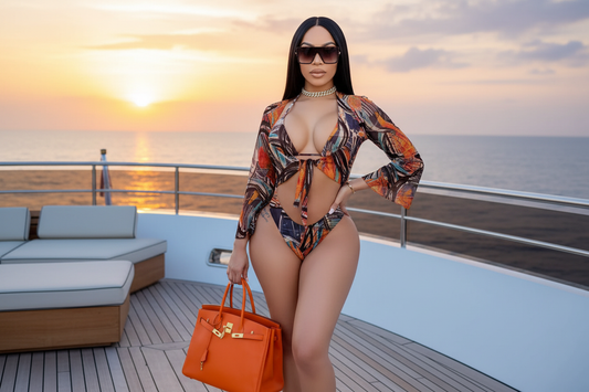 Brown Abstract Yacht Sunset