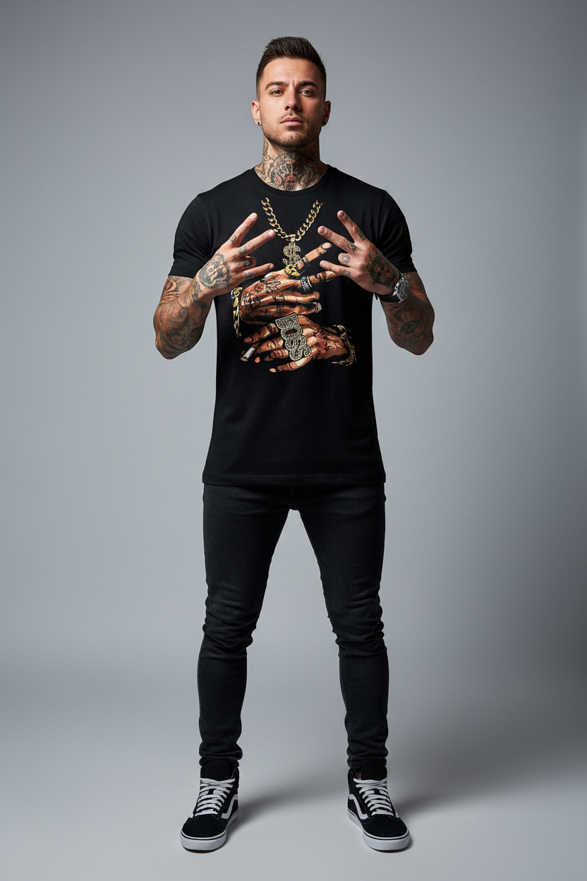 Male model in Boss tee - classic studio