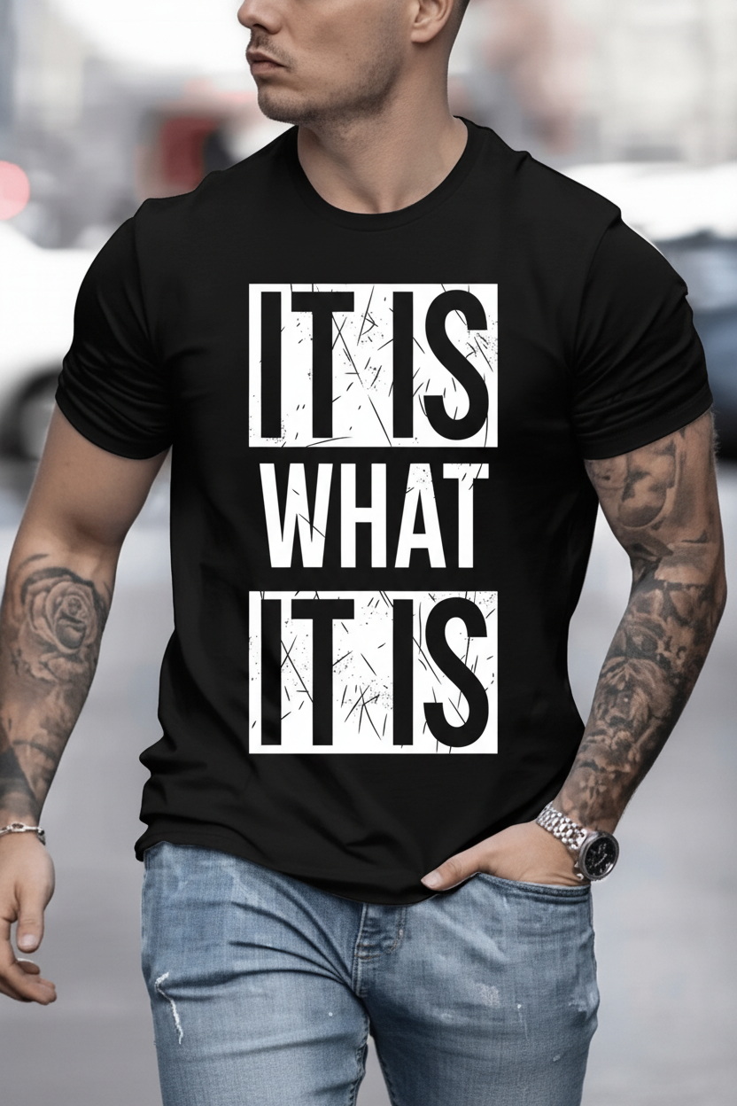 Man wearing statement tee - urban style