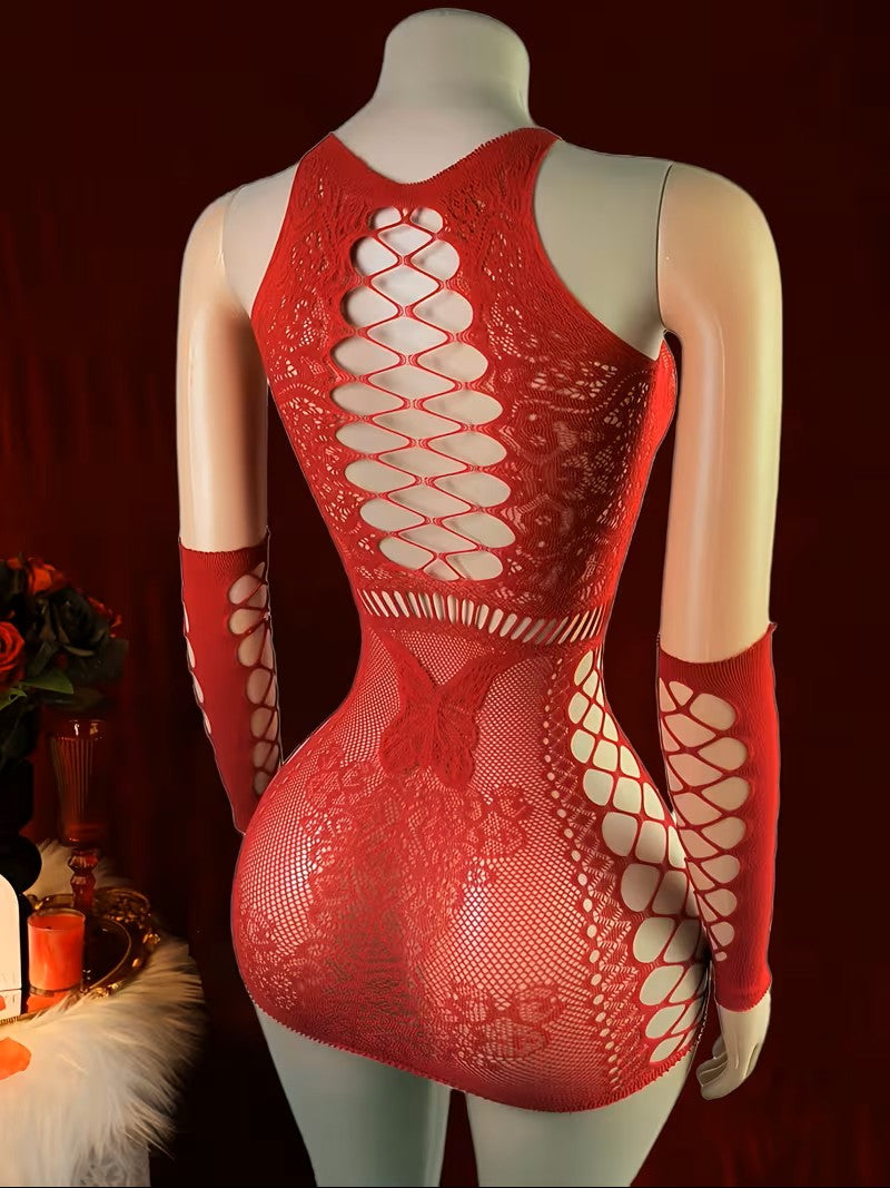 Scarlet Seduction Lace Dress Set