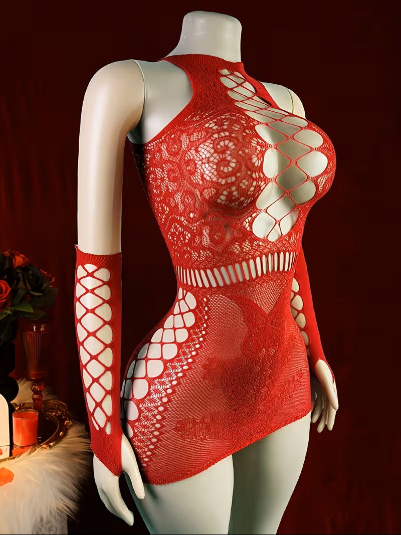 Scarlet Seduction Lace Dress Set