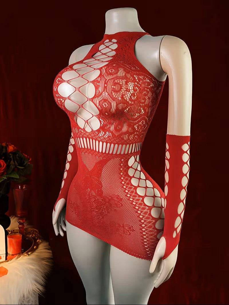 Scarlet Seduction Lace Dress Set